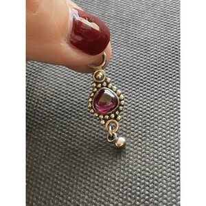 Doug Paulus DP India 925 Sterling Silver garnet pendant Vintage